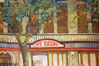 09 Cafe Tortoni Painting By Germinal Lubrano On Avenida de Mayo Avenue Buenos Aires.jpg